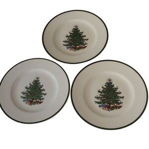 Cuthbertson Original Christmas Tree Bread + Butter Plates, set of 3